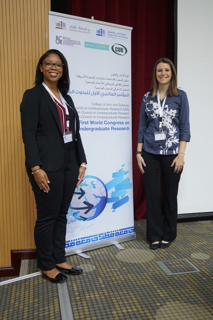 Aleah Dungee & Kathryn Bloodworth at the World Congress for Undergraduate Research (WCUR)