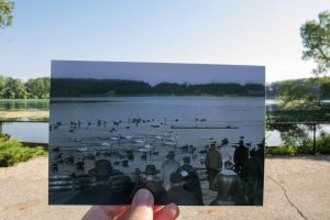 Historical then and now photo of Wintergreen Lake