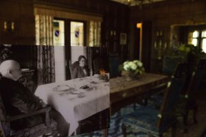 Historical then and now photo of Manor House dining room
