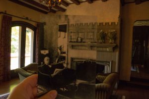Historical then and now photo of W.K. Kellogg in the Manor House