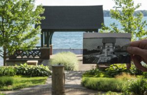Historical then and now photo of pagoda