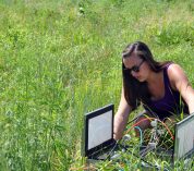 Schmidt gathers data in the field