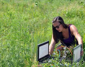 Schmidt gathers data in the field