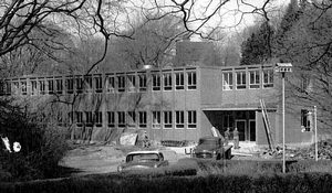Historical photo of Stack Building construction