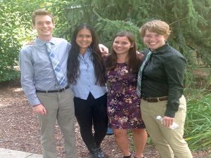 KBS summer students Harry Ervin (left), Jessica Waters, Emily Lindback, and Al Nichols.