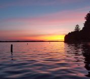 Sun setting on Gull Lake