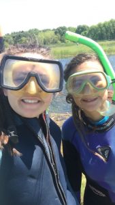 Students in masks and snorkels