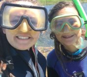 Students in masks and snorkels