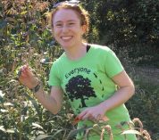 Waterman at field site in 2019 with the smartweed, lady’s thumb (Persicaria maculosa)