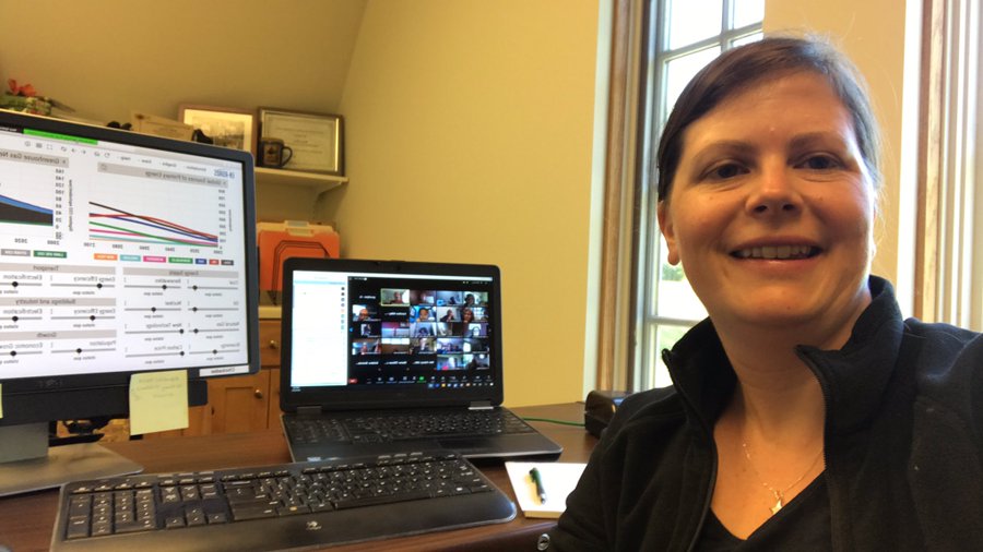 Kara Haas poses with her virtual group of educators and fellows during the K-12 Partnership Summer Institute, held virtually in 2020.