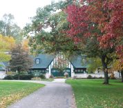 View of the front of the W.K. Kellogg Biological Station Carriage House in autumn.