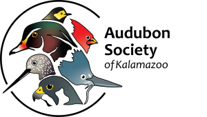 Logo for the Audubon Society of Kalamazoo, featuring profile images of several birds contained in a circle.