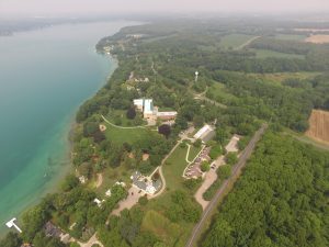 Aerial view of the W.K. Kellogg Biological Station academic campus. Credit to Ruben Ulbrich.