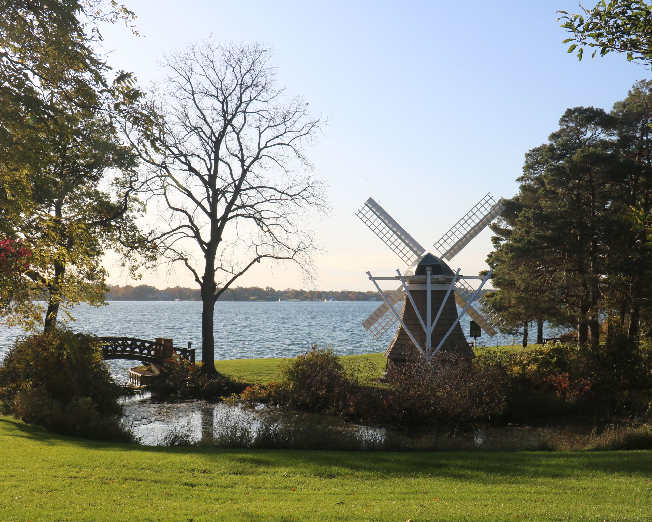 Autumn view of the iconic windmill at the W.K. Kellogg Biological Station, will Gull Lake in the background.