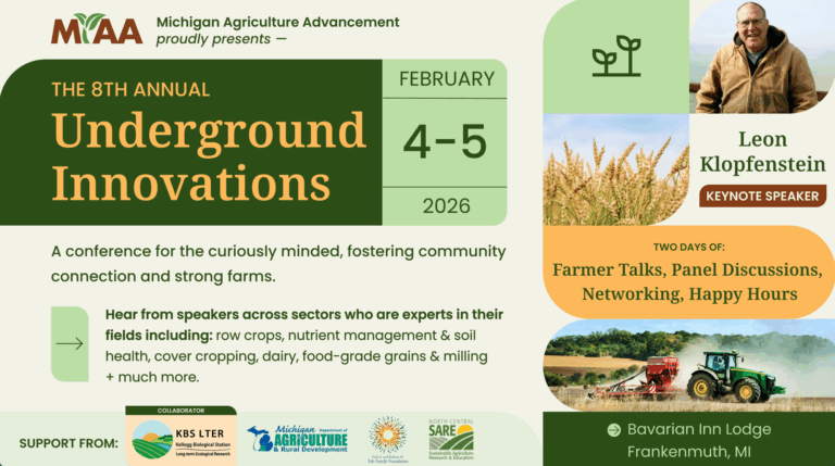 Flyer for the 8th annual Underground Innovations meeting, including a description and date of the meeting, a photo of the keynote speaker, and logos of supporting organizations.