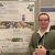 KBS graduate student Sam Stynen stands next to his research poster during a session at the British Ecology Society Conference in Edinburgh, Scotland, in winter 2025.