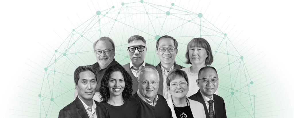 Graphic featuring the nine Michigan State University faculty members who were named 2025 fellows at the American Association for the Advancement of Science.