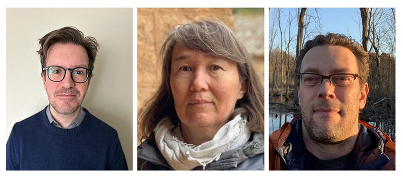 Composite photo of Jonas Wickman, Elena Litchman, and Christ Klausmeier.